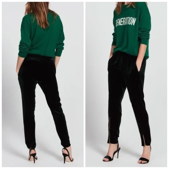 Sandro Pants - 🚫SOLD! •|•SANDRO•| Bianca Zip-Hem Velour Pants